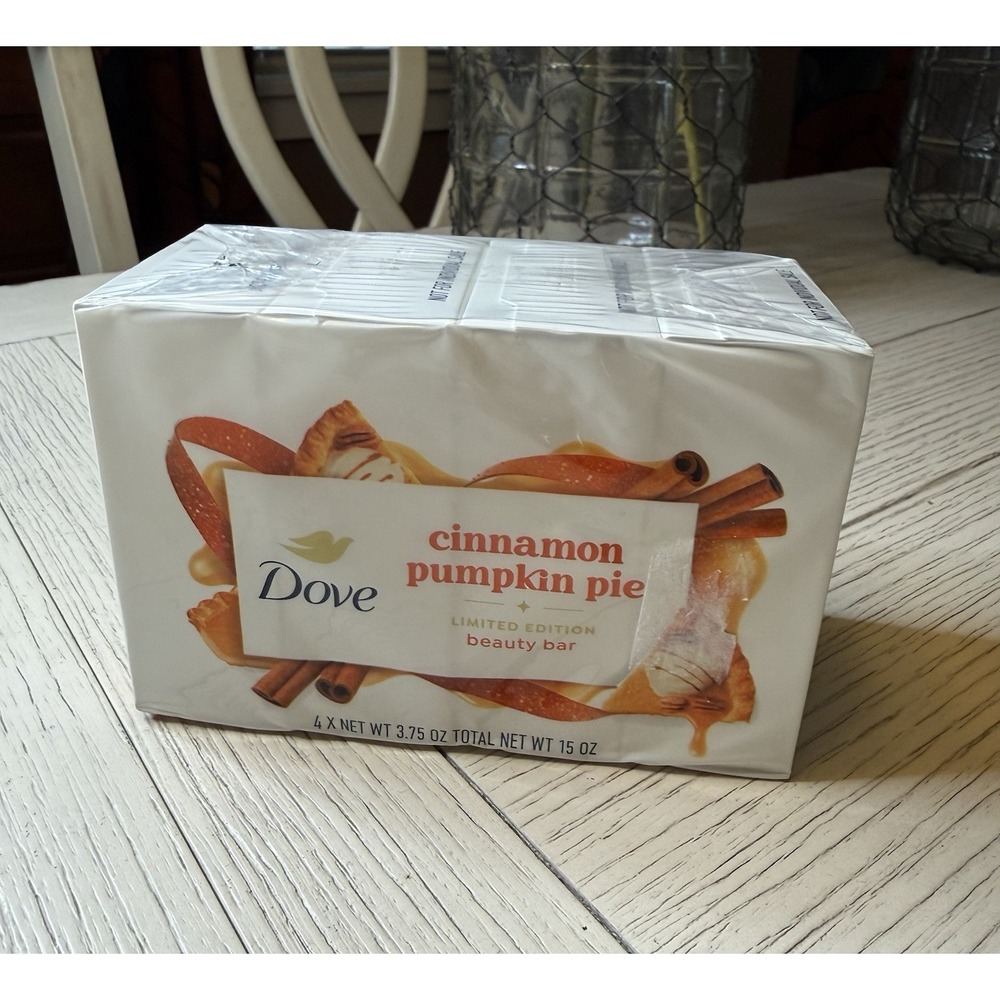 Dove NEW Limited Edition Holiday Treats Beauty Bar Soap Cinnamon Pumpkin Pie 4Pk